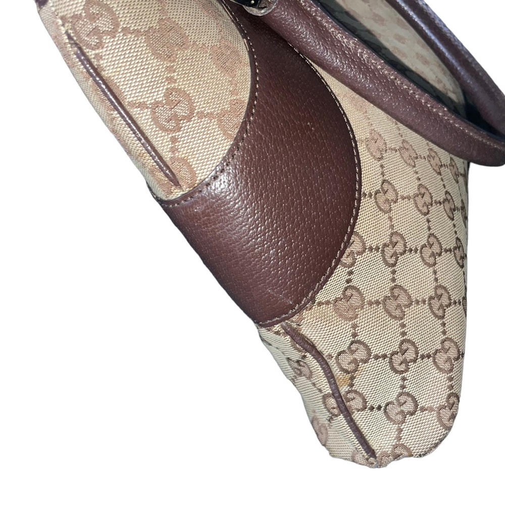 Authentic Gucci Vintage GG Monogram Brown Logo Shoulder Bag Tote EUC! - Picture 16 of 16